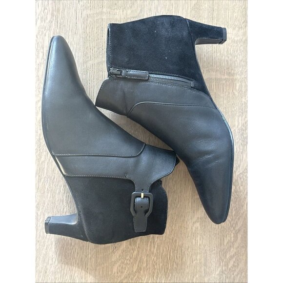 Cole Haan Womens 7 B Suede Leather Ankle Boot Black Sylvia Waterproof - Picture 12 of 15